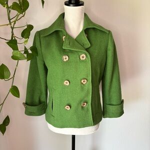 Cabi green Double-Breasted Peacoat Size 6